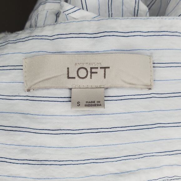 LOFT Women's White Striped Top Small - Picture 5 of 6